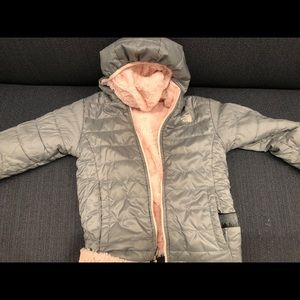 Girls Size 6, Reversible North Face Jacket.
